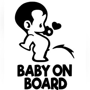 Baby on Board Car Sticker ( white )